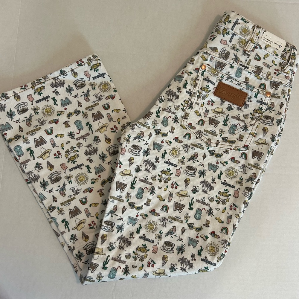 Wrangler Life’s Lemons Wrock High Rise Kick Flare Crop Jeans NWT